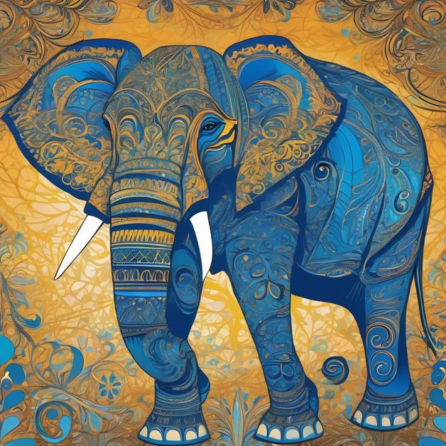 An ethereal representation of a blue elephant, symbolizing the depths of the subconscious and the hidden meanings within our dreams.